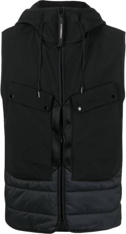 C.P. Company Zwarte Shell R Mixed Mouwloos Vest Black Heren