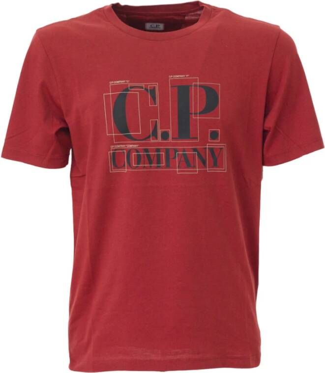 C.P. Company Grafisch Logo Crew Neck T-Shirt Rood Heren