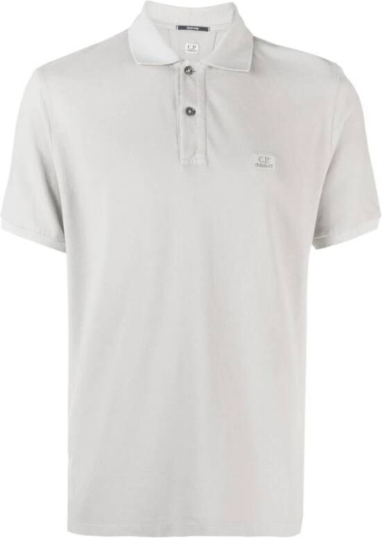 C.P. Company Grijze Polo Shirt met Logo-Patch Grijs Heren
