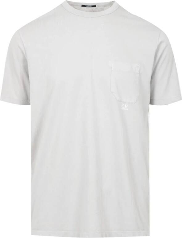 C.P. Company Katoenen Heren T-Shirt Logo Print Korte Mouw White Heren