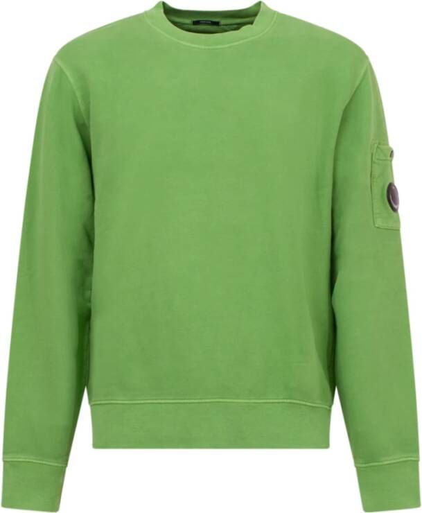 C.P. Company Klassiek Groen Diagonaal Fleece Lens Sweatshirt Green Heren