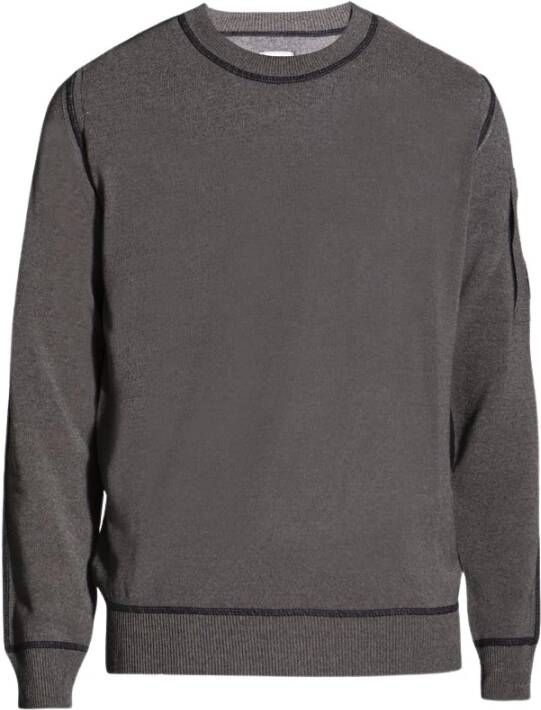 C.P. Company Groene Crewneck Sweatshirt met Opstaande Naden en Mouwzak Grijs Heren