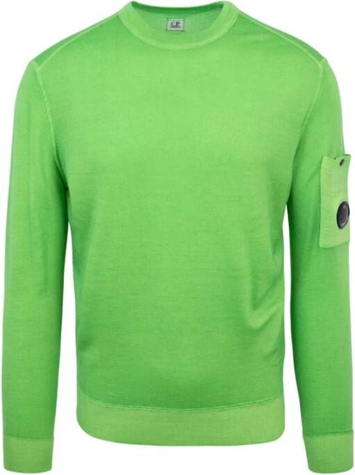 C.P. Company Groene Sweaters met Unieke Lensapplicatie Green Heren