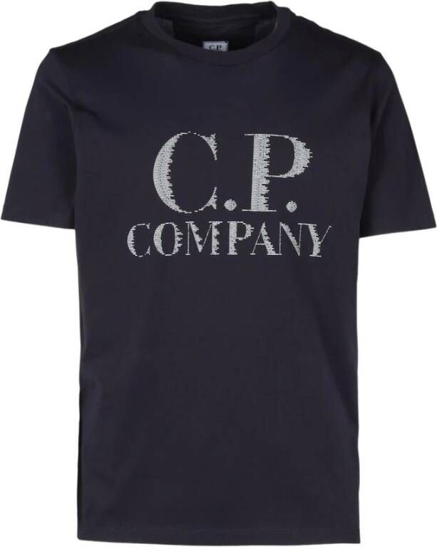 C.P. Company Groot Logo Katoenen T-Shirt Blauw Heren
