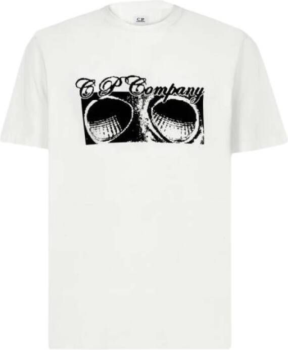 C.P. Company Heren T-shirt 30 1 Jersey Goggle Print Wit Heren