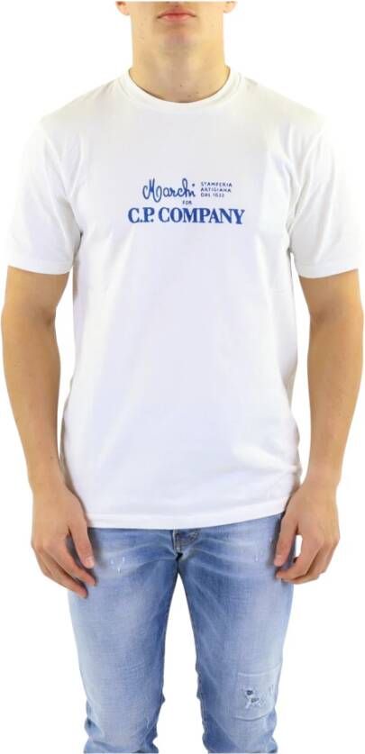 C.P. Company Heren T-shirt met korte mouwen Upgrade je garderobe Wit Heren