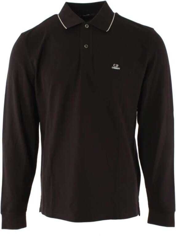 C.P. Company Heren Zwarte Stretch Piquet Polo Black Heren