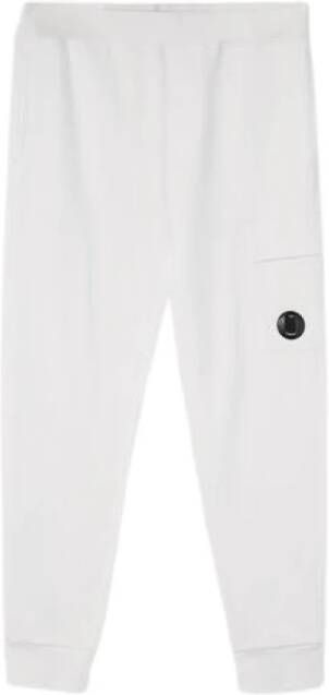 C.P. Company Fleece Sweatpants met taps toelopende pijpen White Heren