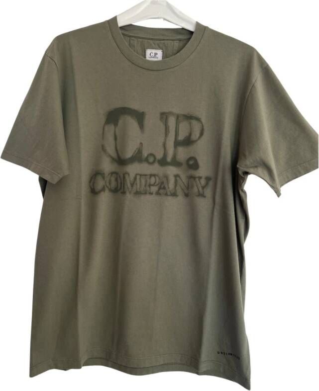 C.P. Company Khaki Kleur Ronde Hals T-Shirt voor Heren Groen Heren