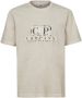 C.P. Company T-Shirt met Versleten Logo Patch Beige Heren - Thumbnail 1