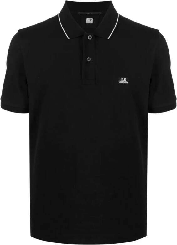 C.P. Company Klassiek Logo Polo Shirt Zwart Heren