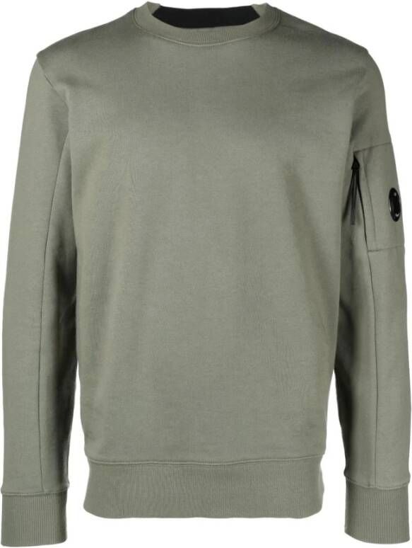 C.P. Company Klassieke Crewneck Sweatshirt met Mouwzak Groen Heren