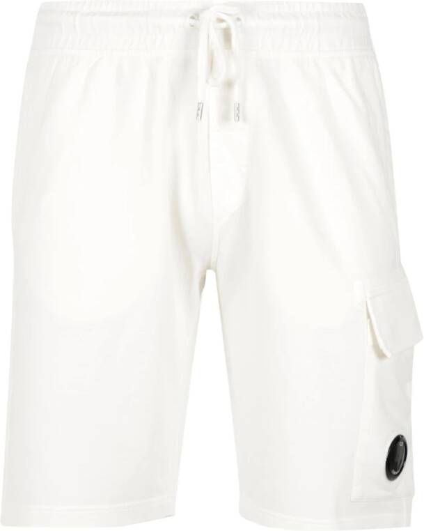 C.P. Company Witte Shorts met Elastische Tailleband en Cargo Zak White Heren