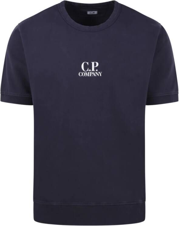 C.P. Company Licht Fleece Kortemouw Sweatshirt Blauw Heren