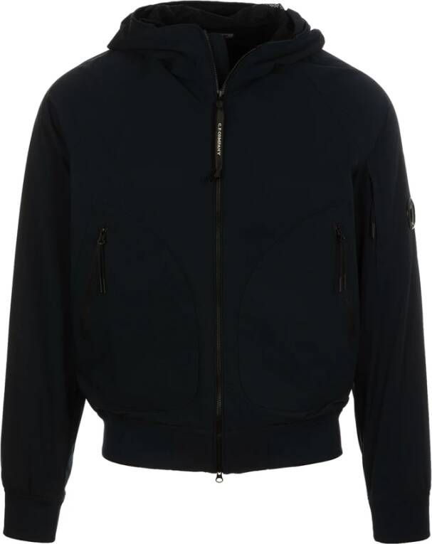 C.P. Company Korte jas met capuchon en verstelbaar trekkoord Blauw Heren