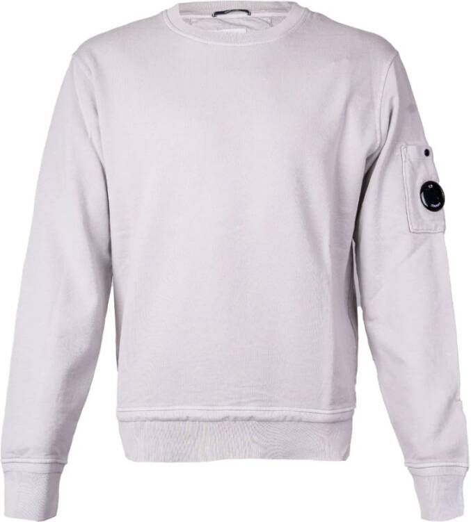 C.P. Company Lichtgewicht gewassen katoenen crewneck sweatshirt met logo mouwdetail Grijs Heren