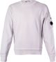 C.P. Company Lichtgewicht gewassen katoenen crewneck sweatshirt met logo mouwdetail Grijs Heren - Thumbnail 1