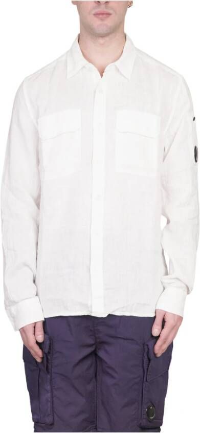 C.P. Company Linnen Twin Pockets Overhemd White Heren