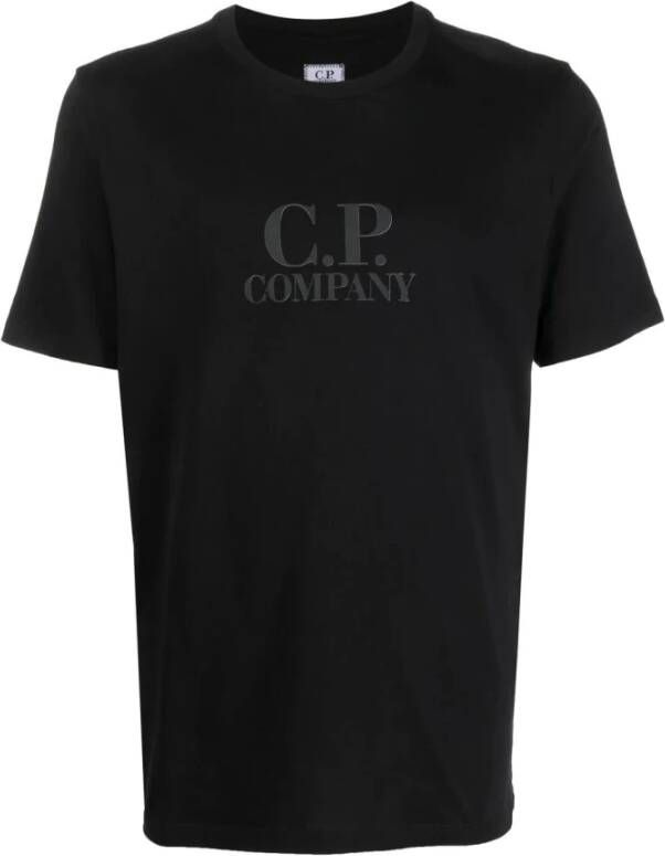 C.P. Company Logo Print Katoenen T-shirt Zwart Heren