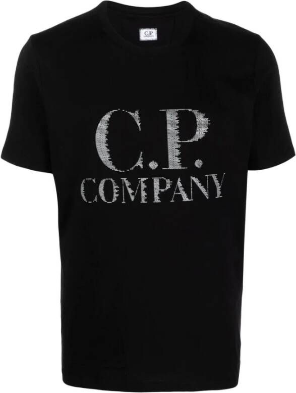 C.P. Company Logo-Print T-Shirt Must-Have voor de Moderne Man Zwart Heren