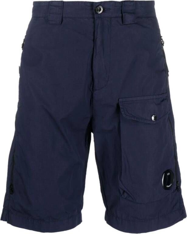 C.P. Company Marine Zip Cargo Shorts Blauw Heren