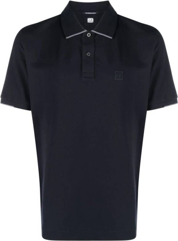 C.P. Company Metropolis Stripe-Detail Polo Shirt Blauw Heren