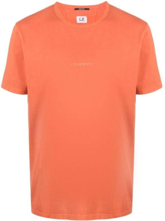 C.P. Company Oranje Katoenen T-shirt Levendige Upgrade Orange Heren