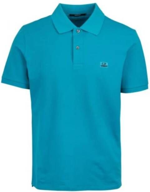 C.P. Company Blauw Polo Shirt met Stretch Piquit Blauw Heren