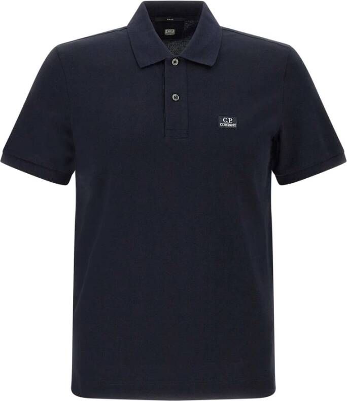 C.P. Company Stretch Jersey Polo Shirt Blue Heren