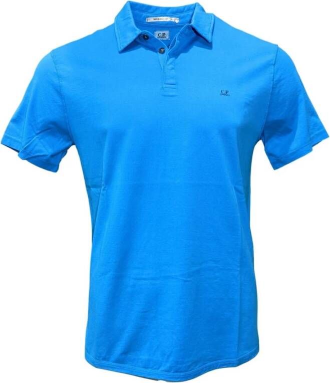 C.P. Company Zachte Katoenen Polo Shirt met Verborgen Drukknopen Blauw Heren