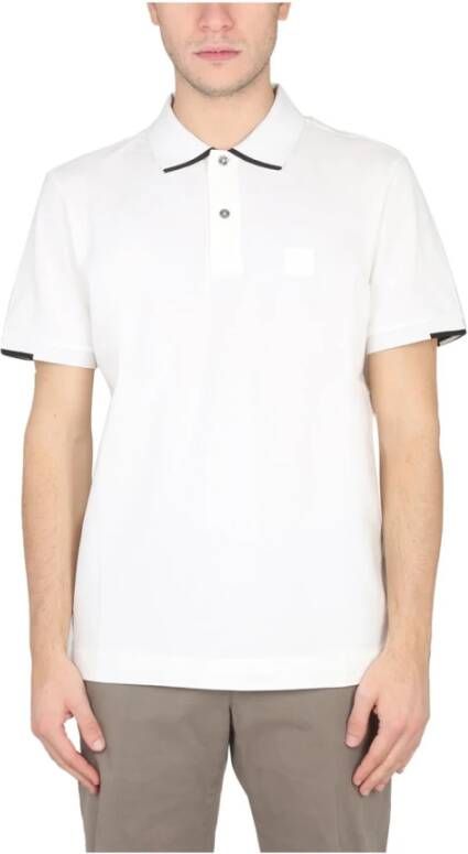 C.P. Company Polo With Logo Patch White Heren