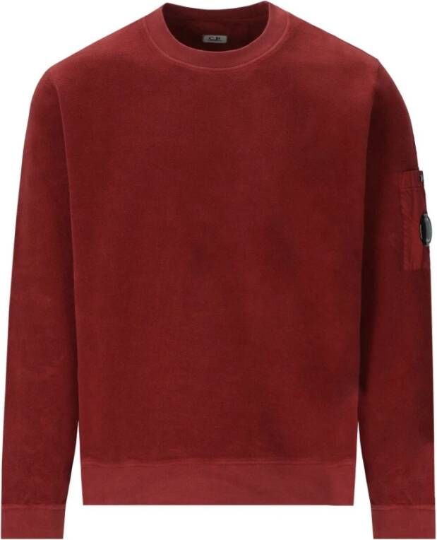 C.P. Company Rode Geborstelde Diagonale Fleece Sweatshirt Rood Heren