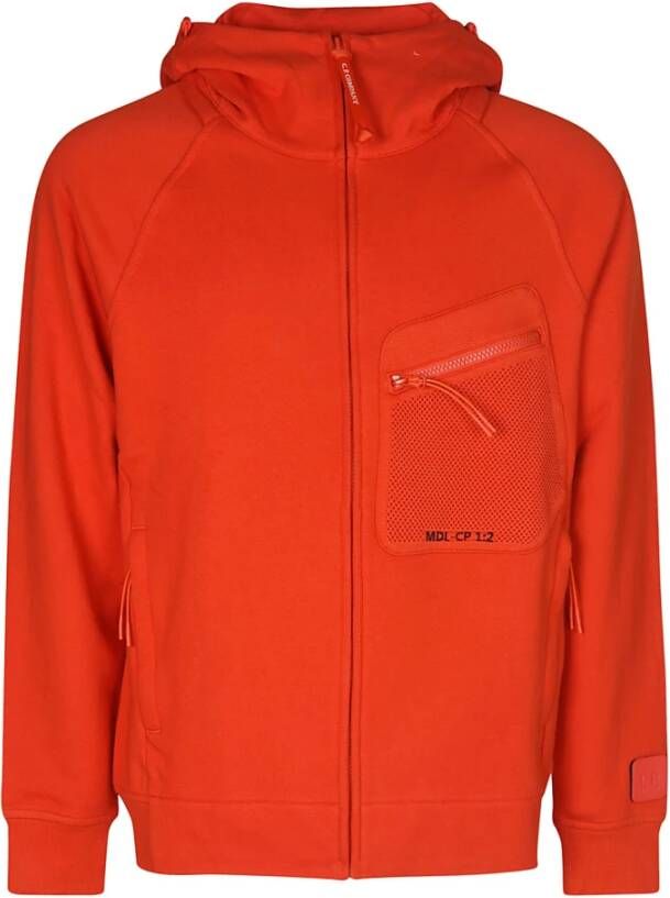 C.P. Company Rode Zip-Through Sweater Stijlvol en Comfortabel Rood Heren