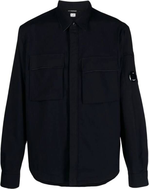 C.P. Company Katoenen overhemd met lensdetail S Black Heren