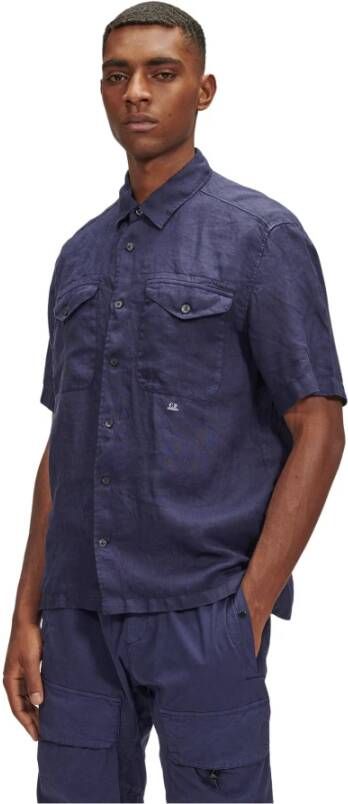 C.P. Company Short Sleeve Shirts Blauw Heren