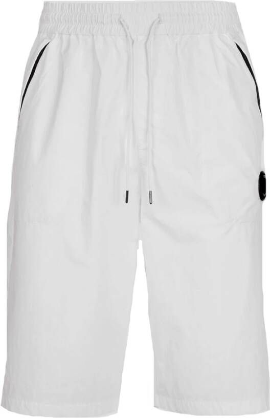 C.P. Company Witte Nylon Stretch Dubbele Shorts White Heren