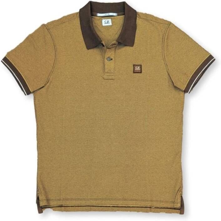 C.P. Company Stijlvolle Polo Shirt met Uniek Vigoré Effect Bruin Heren