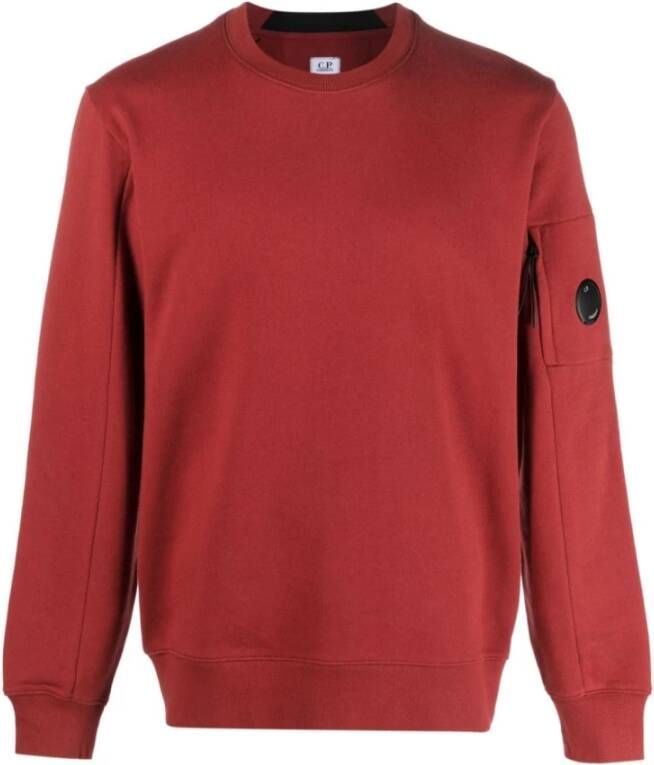 C.P. Company Rode Diagonal Raised Fleece Sweatshirt Red Heren