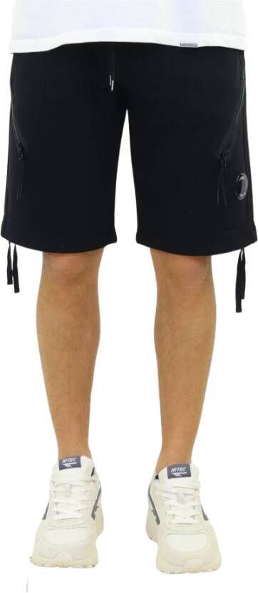C.P. Company Jogger shorts met diagonale zakken en lens Black Heren