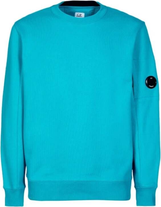 C.P. Company Diagonaal Relief Sweatshirt met Ronde Hals Blue Heren