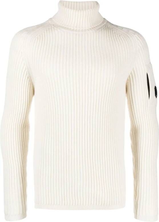 C.P. Company Trui met hoge kraag raglanmouwen en ritssluiting White Heren