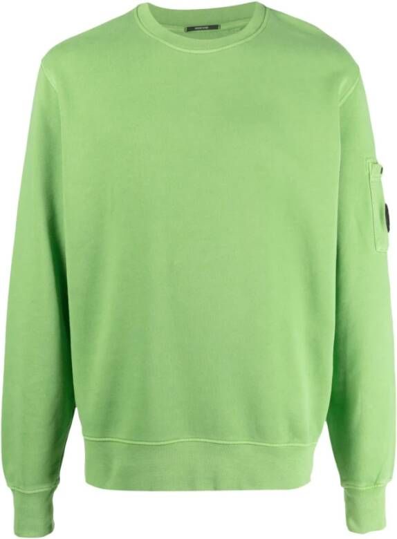 C.P. Company Klassiek Groen Diagonaal Fleece Lens Sweatshirt Green Heren