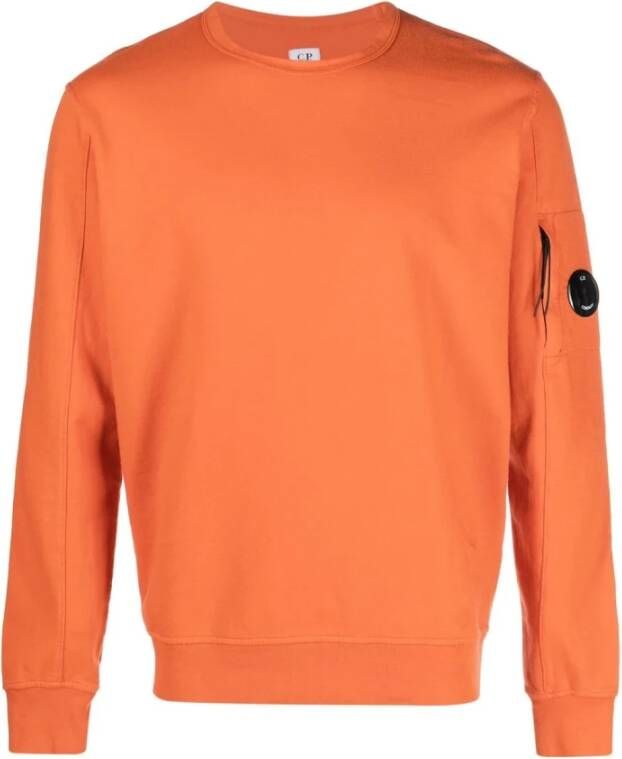 C.P. Company Lichtgewicht Jersey Sweatshirt met Lens Detail Orange Heren