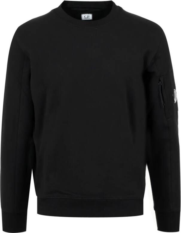 C.P. Company Sweatshirt met ronde hals en CP Company Lens-detail Zwart Heren