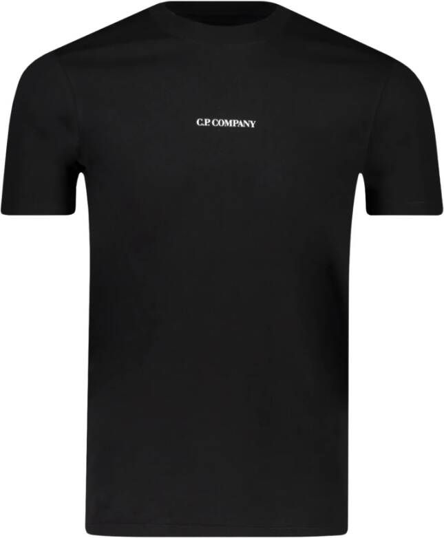 C.P. Company Logo T-shirt in zwart jersey Black Heren