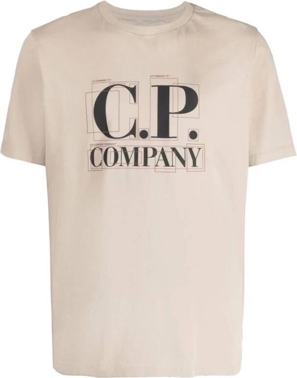 C.P. Company Logo Print Heren T-shirt Beige Heren
