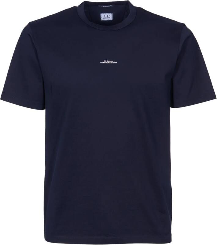 C.P. Company Stijlvolle Blauwe T-Shirt voor Heren Blauw Heren
