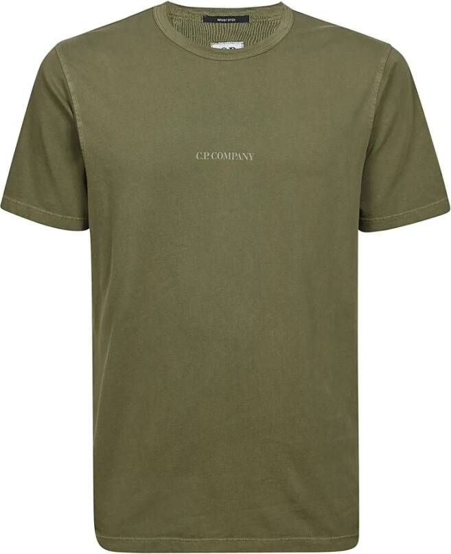 C.P. Company Relaxed Fit Katoenen Jersey T-Shirt met Voorprint Green Heren