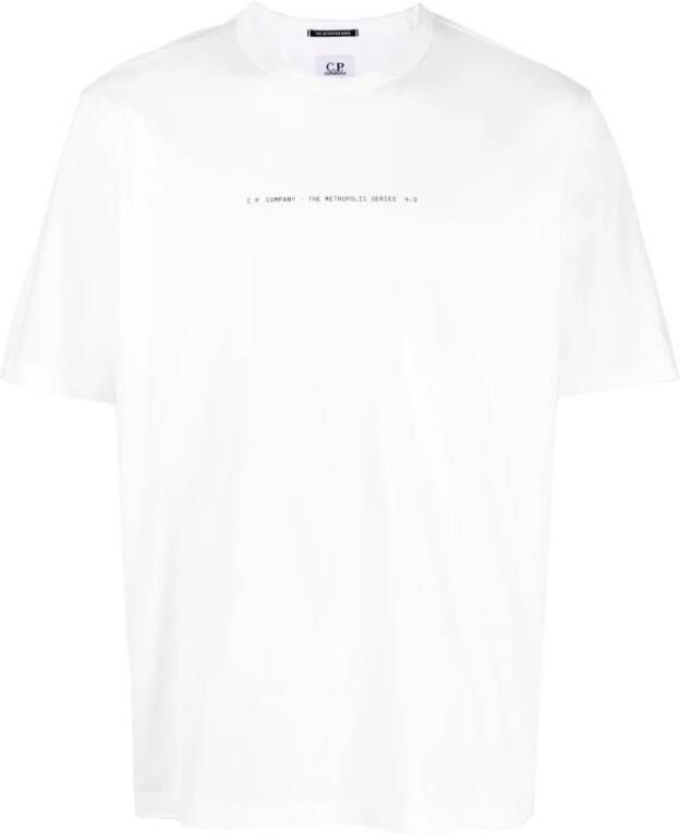 C.P. Company Metropolis Slogan-Print Katoenen T-Shirt White Heren