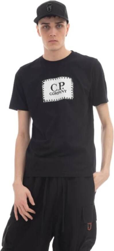 C.P. Company Klassieke Stijl Jersey Label T-Shirt Black Heren